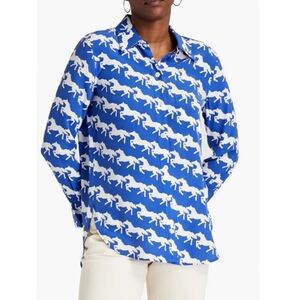 Equipment Bradner Shirt In Dazzling Blue Nature White